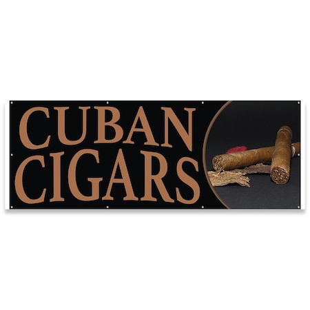 Signmission Cuban Cigars Banner Concession Stand Food Truck Single Sided B-96-30039